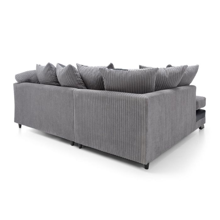 FURCO Grey Chenille Chaise Corner Sofa - Modern Design with Deep Foam Seating