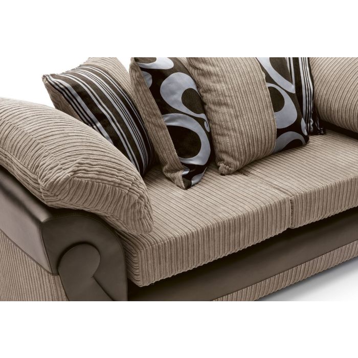 Illuminate 3 Seater Sofa - Brown Fabric