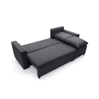 Osllo Corner Sofabed - Black-Right Facing Fabric