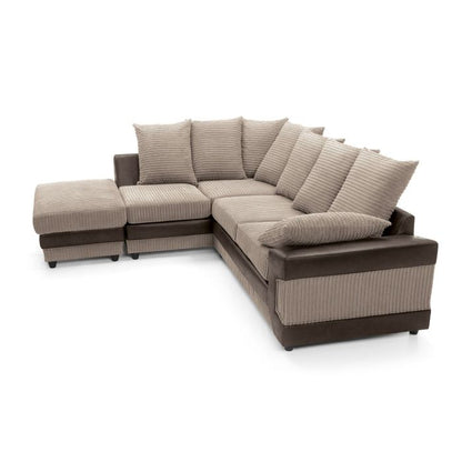 Dyno Fabric Corner Sofa - Brown-Left Facing