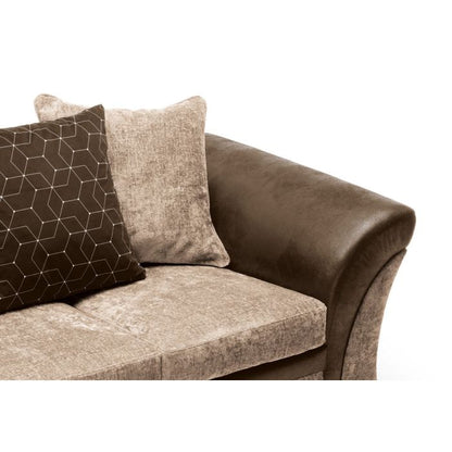 Faro Modern Style Crushed Chenille 2 Seater Sofa - Brown Fabric