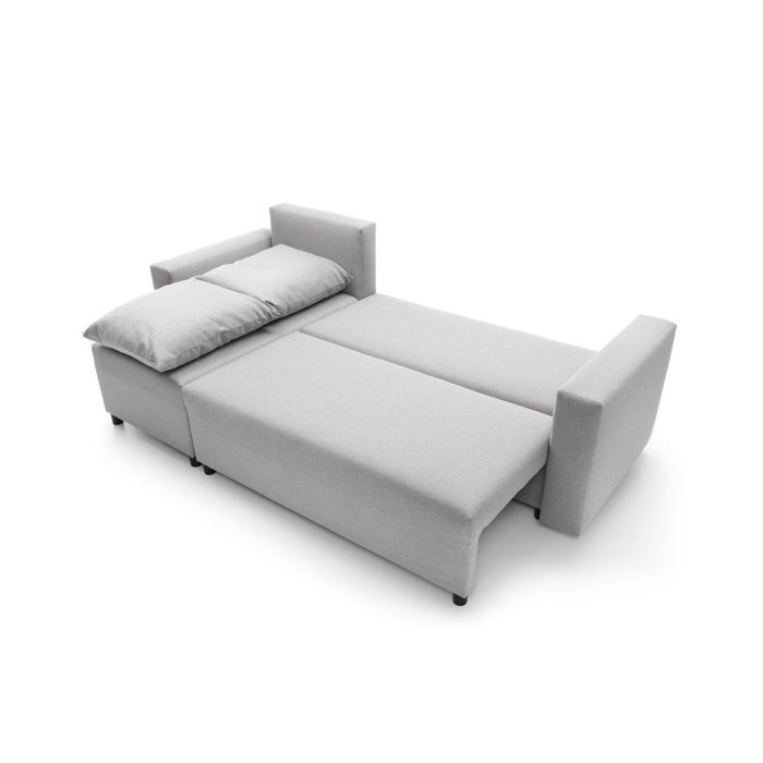 Osllo Corner Sofabed - Light Grey-Left Facing Fabric