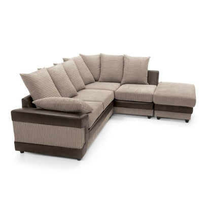 Dyno Fabric Corner Sofa - Brown-Right Facing