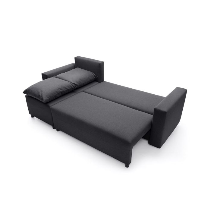 Osllo Corner Sofabed - Black-Left Facing Fabric