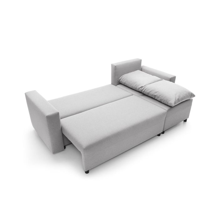 Osllo Corner Sofabed - Light Grey-Right Facing Fabric