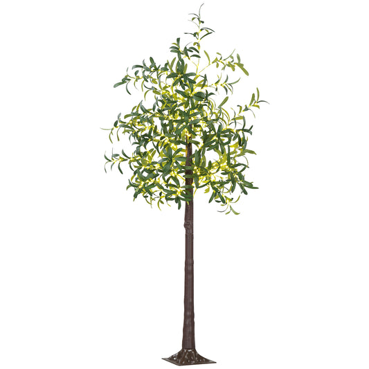 HOMCOM 00 LED Light Decorative Artificial Olive Tree - Green