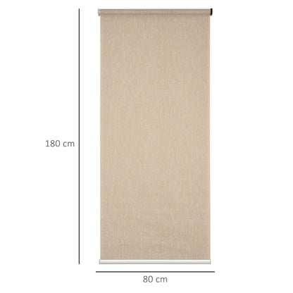 HOMCOM iFi Smart Roller Blinds Work with TUYA App, Window Shade with Rechargeable Battery, Electric Shades Blind Easy Fit Home Office Living Room Bathroom Kitchen, Brown, 80cm x 180cm