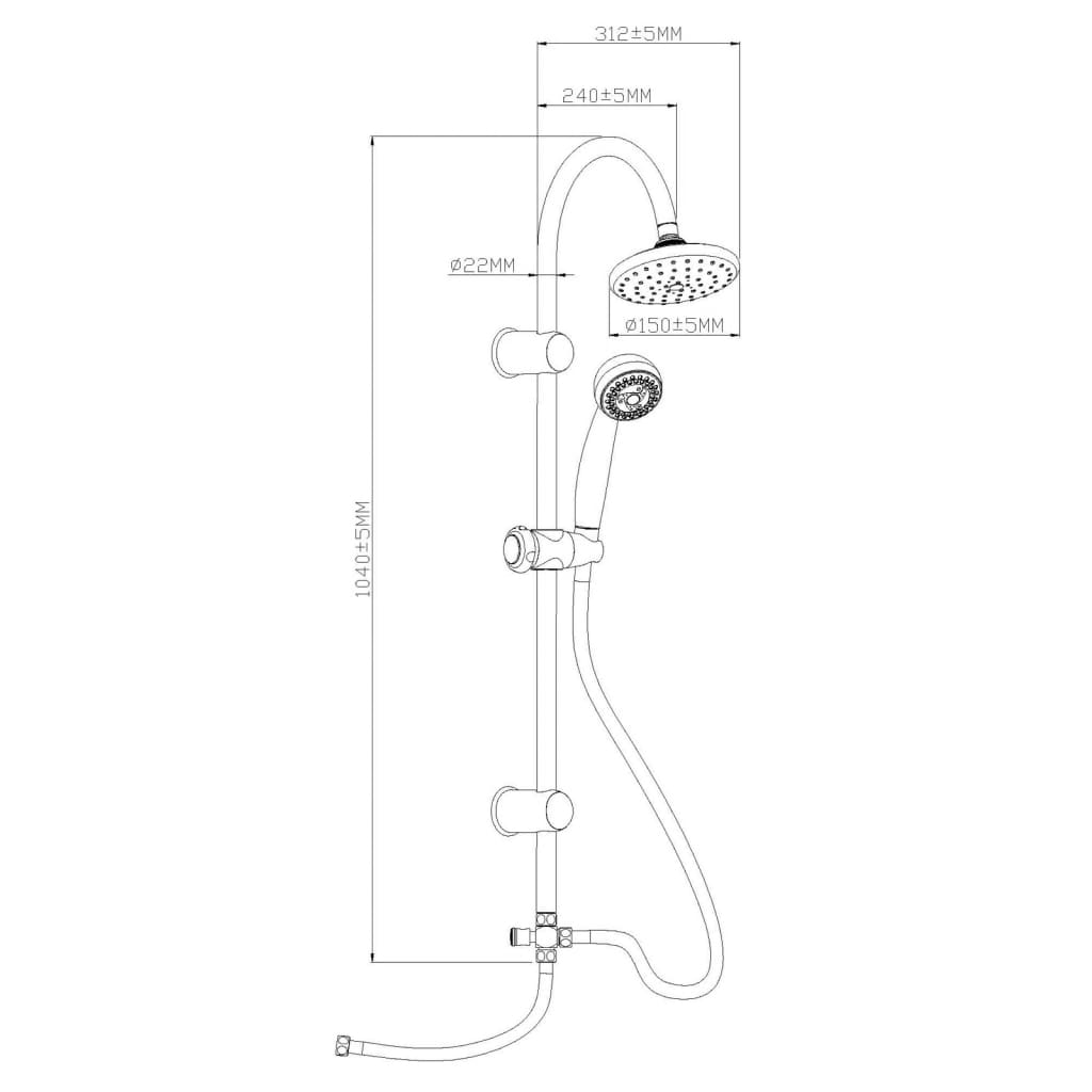 Eisl Overhead Shower Set Easy Vital Chrome