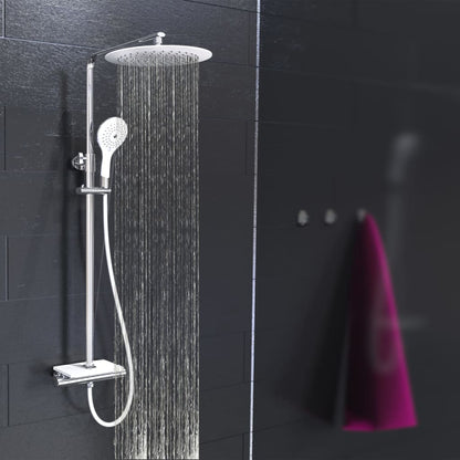 Eisl Overhead Shower Set With Thermostatic Mixer Grande Vita Chrome-White