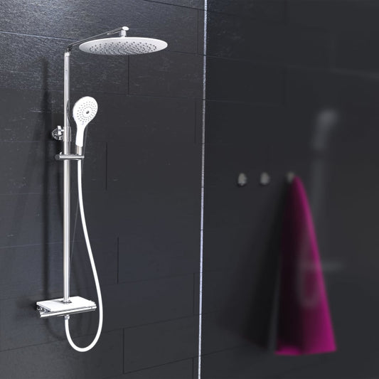 Eisl Overhead Shower Set With Thermostatic Mixer Grande Vita Chrome-White