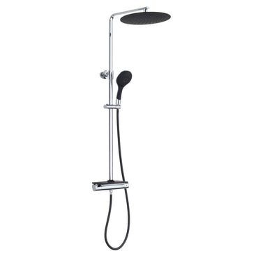 Eisl Overhead Shower Set With Thermostatic Mixer Grande Vita Chrome-Black