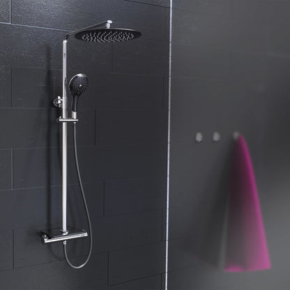 Eisl Overhead Shower Set With Thermostatic Mixer Grande Vita Chrome-Black