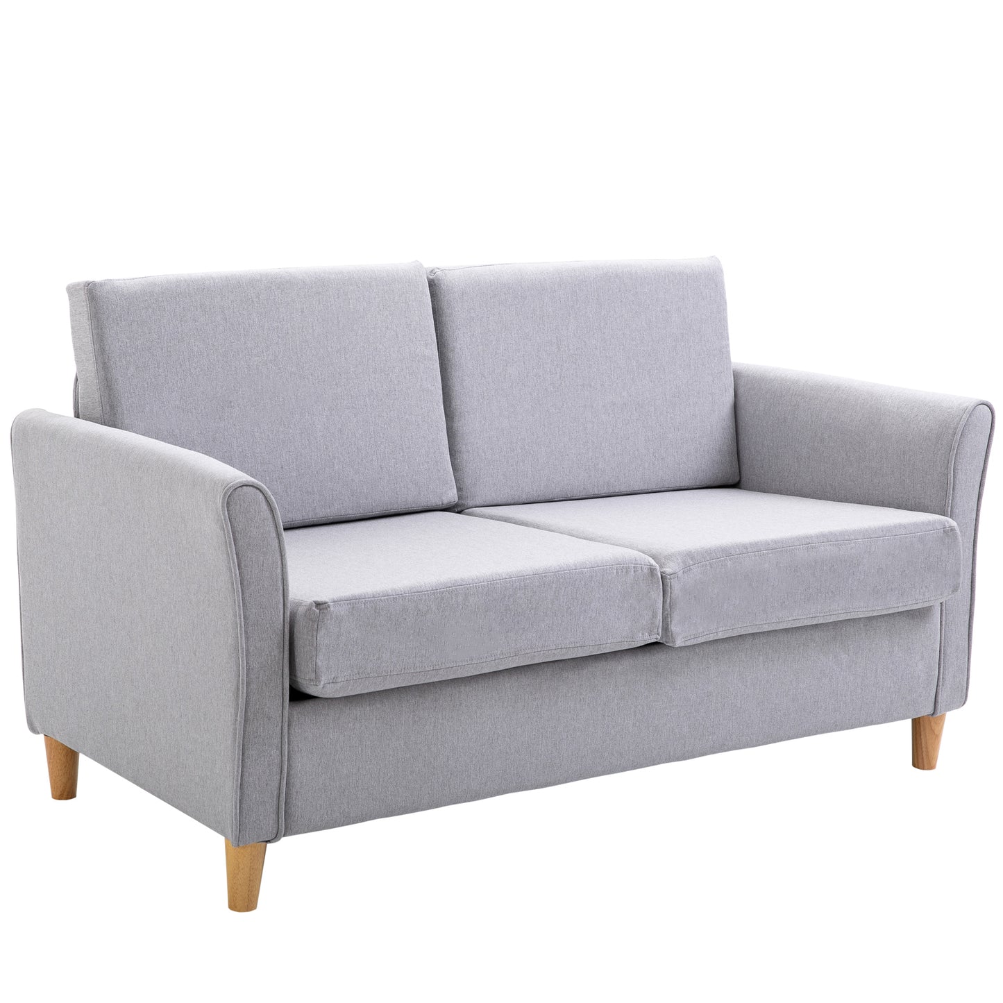 HOMCOM 2 Seater Linen-Look Sofa - Grey Fabric