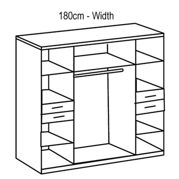 Fenton Oak 4 Door Wardrobe | Integrated 4 Drawers | Classic Storage