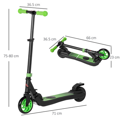 HOMCOM olding Electric Scooter with Brake, for Ages 6+ Years, 8km/h Maximum Speed, Green