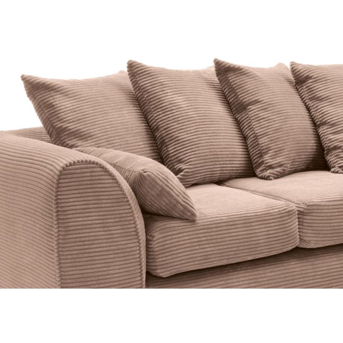 Jill Jumbo Corner Sofa - Brown-Right Facing Fabric