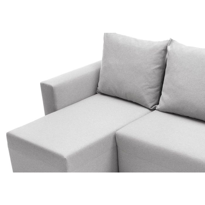 Osllo Corner Sofabed - Light Grey-Left Facing Fabric