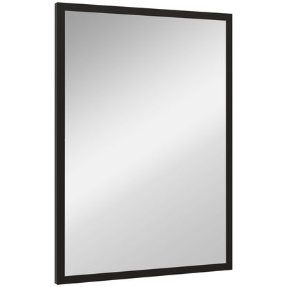 HOMCOM all Bathroom Mirror, 70 x 50 cm Wall-Mounted Mirror for Living Room, Bedroom, Hallway, Black