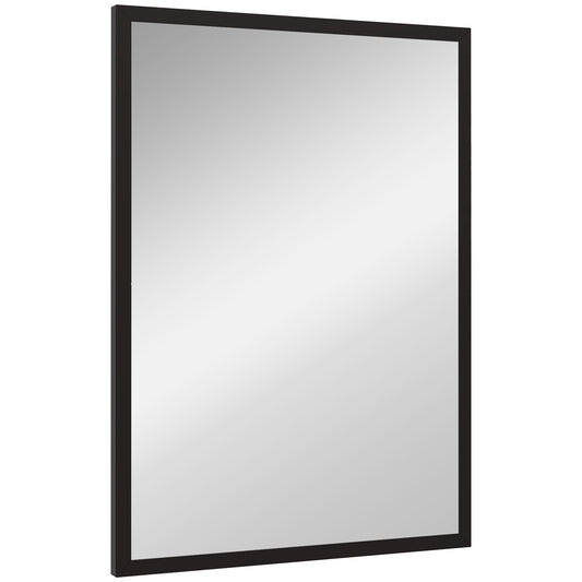 HOMCOM all Bathroom Mirror, 70 x 50 cm Wall-Mounted Mirror for Living Room, Bedroom, Hallway, Black