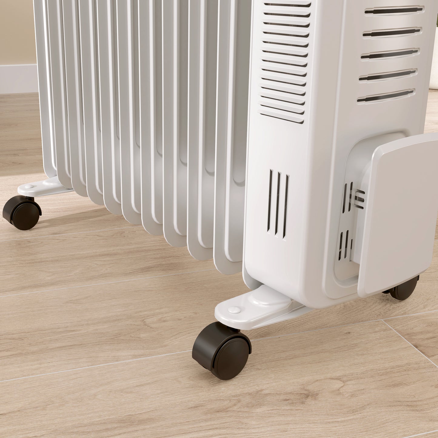 HOMCOM .5kW 11 Fin Oil-Filled Radiator - White