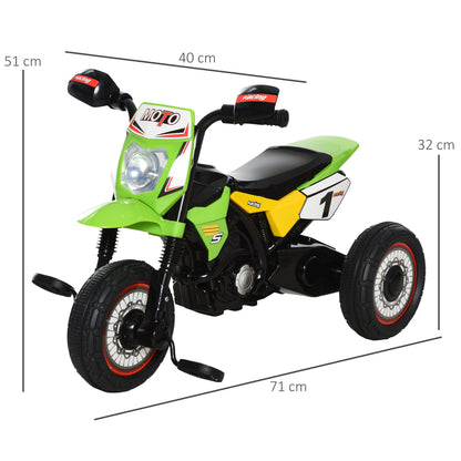 HOMCOM oddler Pedal Motorcycle Kids Ride On Tricycle Early Learning w/ Music Lights Handlebar Stickers Exercise Boys Girls Gift for Kids 18 - 36 Months Green