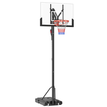 SPORTNOW Six-Level Height Adjustable Freestanding Basketball Hoop and Stand with Wheels, 2.35-3.05m