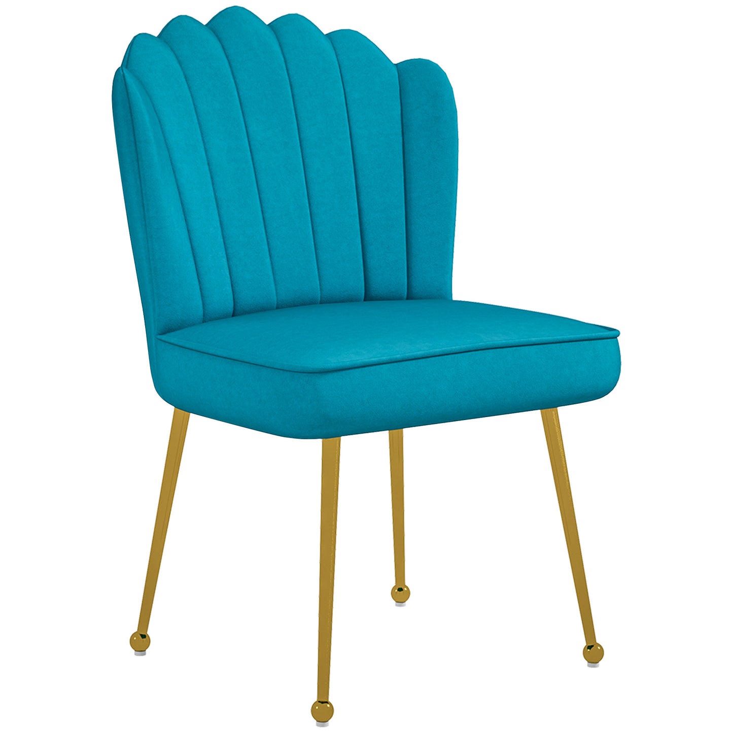 HOMCOM elvet-Feel Shell Accent Chair - Blue