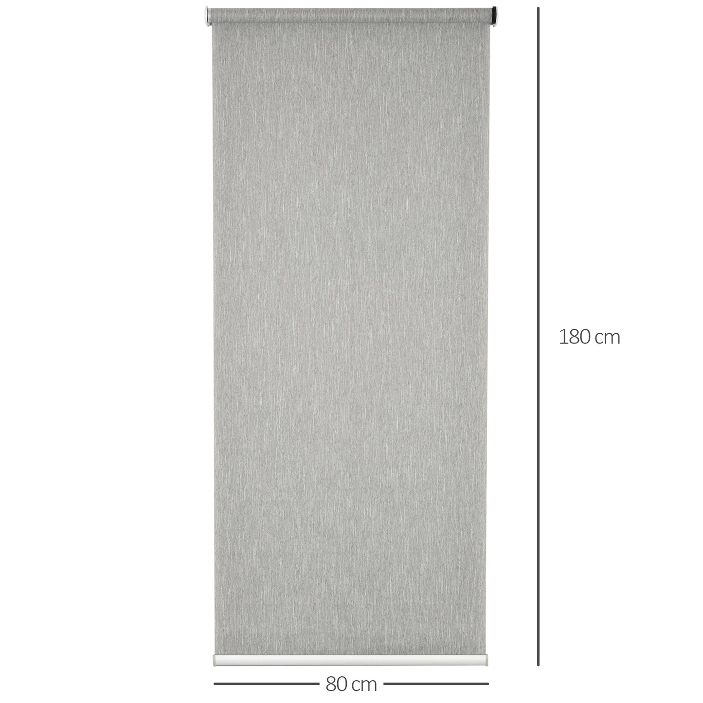 HOMCOM iFi Smart Roller Blinds Work with TUYA App, Window Shade with Rechargeable Battery, Electric Shades Blind Easy Fit Home Office Living Room Bathroom Kitchen, Grey, 80cm x 180cm