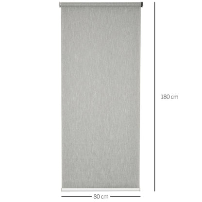 HOMCOM iFi Smart Roller Blinds Work with TUYA App, Window Shade with Rechargeable Battery, Electric Shades Blind Easy Fit Home Office Living Room Bathroom Kitchen, Grey, 80cm x 180cm