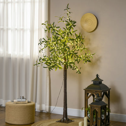 HOMCOM 00 LED Light Decorative Artificial Olive Tree - Green