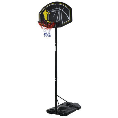 HOMCOM ortable Basketball Hoop Stand Fully Adjustable (1.9m-3.05m) PE Backboard Outdoor Adult Teen Senior Fun Sports Games with Wheels