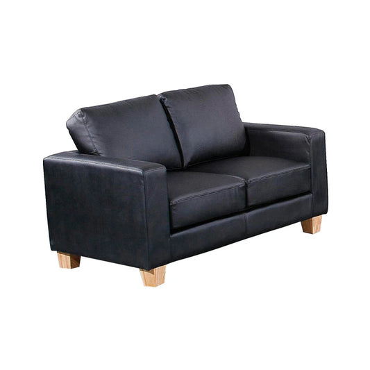 Buxton Chesterfield 2 Seater Sofa in PU Leather - Black - Nestium