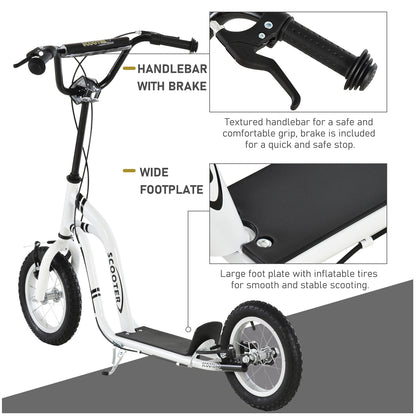 HOMCOM ual Brakes 12" Metal frame Kick Scooter adjustable black