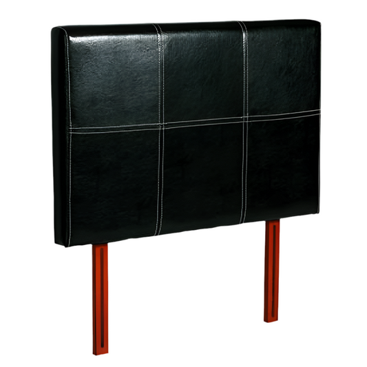 Chester Leather Effect High-Appeal Wooden Frame Headboard Single Bed - Black