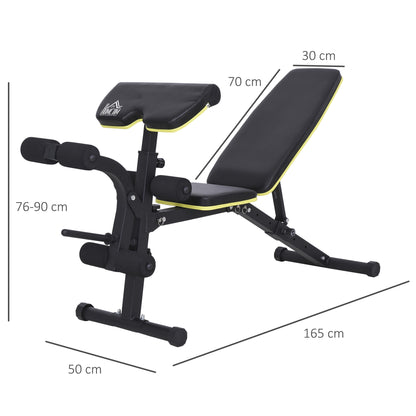 HOMCOM VC Upholstered Steel Sit-Up/Dumbbell Duo Bench Black