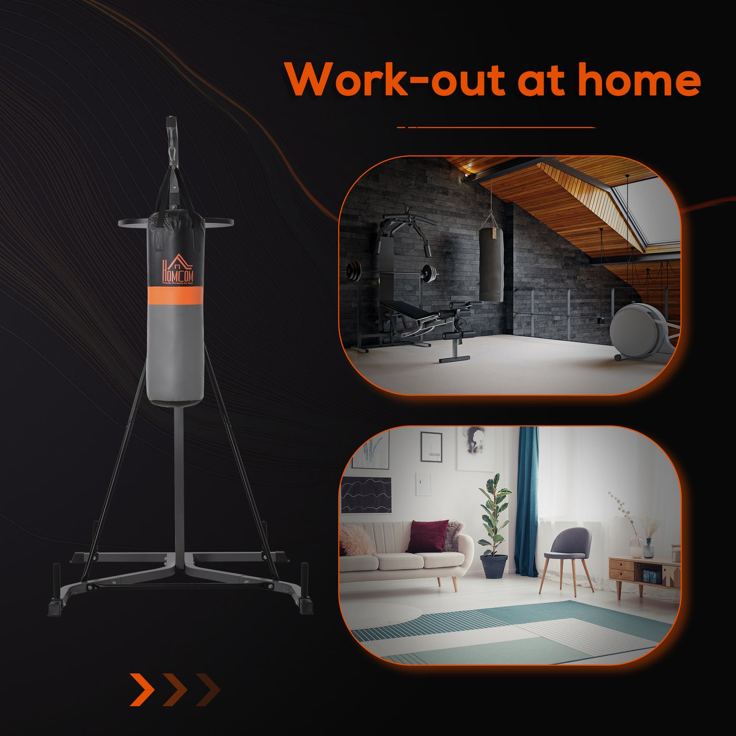 HOMCOM reestanding Boxing Punch Bag & Speed Ball Station Hanging Frame Training Exercise Platform Home Gym Heavy Duty