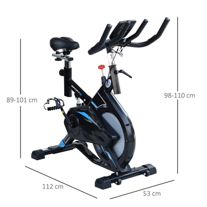 HOMCOM tationary Exercise Bike w/ iPad Holder, LCD Monitor, Comfortable Seat, Indoor Cycling Training Bike, 13KG Flywheel, Home Office, Black