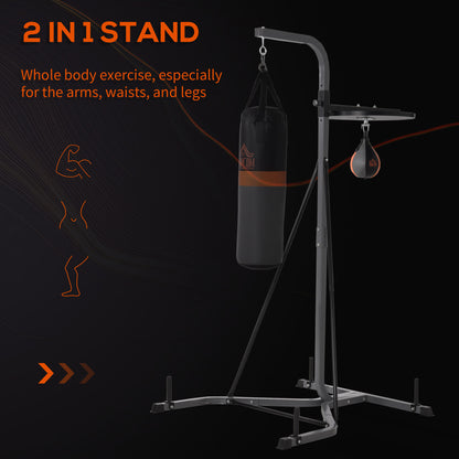 HOMCOM reestanding Boxing Punch Bag & Speed Ball Station Hanging Frame Training Exercise Platform Home Gym Heavy Duty