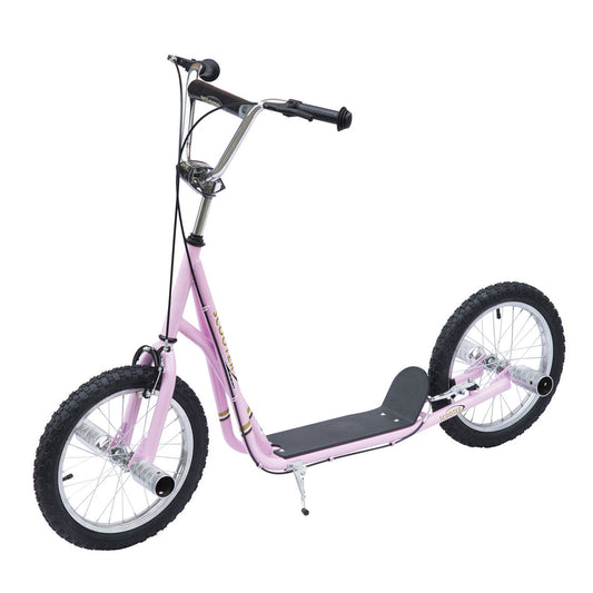 HOMCOM tunt Scooter Non-Electric Pneumatic 16" Tyres Scooter-Pink