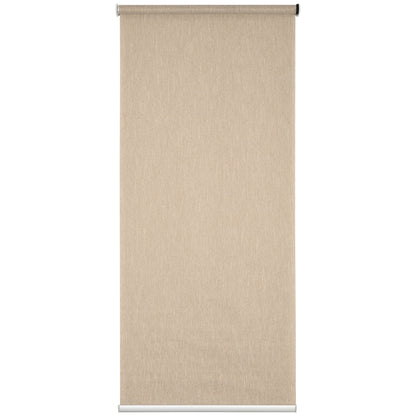 HOMCOM iFi Smart Roller Blinds Work with TUYA App, Window Shade with Rechargeable Battery, Electric Shades Blind Easy Fit Home Office Living Room Bathroom Kitchen, Brown, 80cm x 180cm