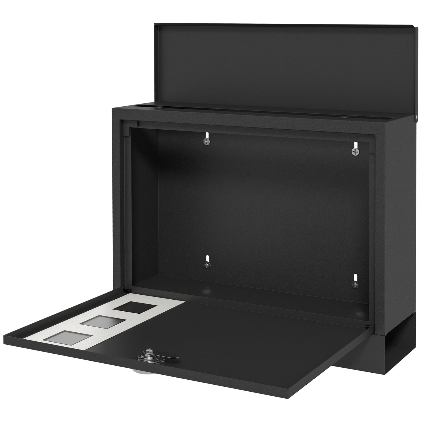 HOMCOM all Mounted Letterbox, Weatherproof Post Box, Modern Mailbox with 2 Keys and Viewing Windows, Easy to Install