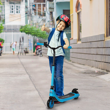 HOMCOM lectric Scooter, 120W Motor E-Scooter with Battery Display, Adjustable Height, Rear Brake for Ages 6+ Years - Blue