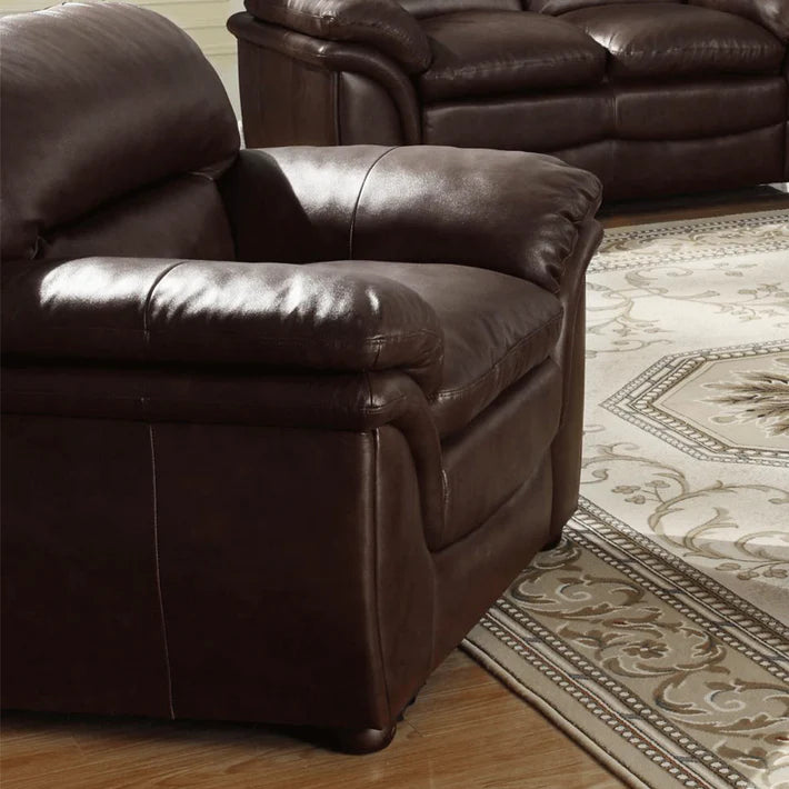 Wrexham Brown Full Bonded Leather Single Seater Sofa - Luxurious Comfort & Style