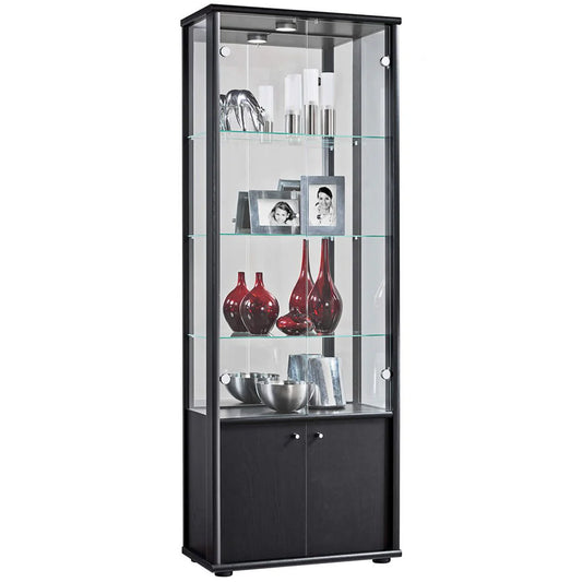 Everleigh 2 Door Display Unit with Base - Black