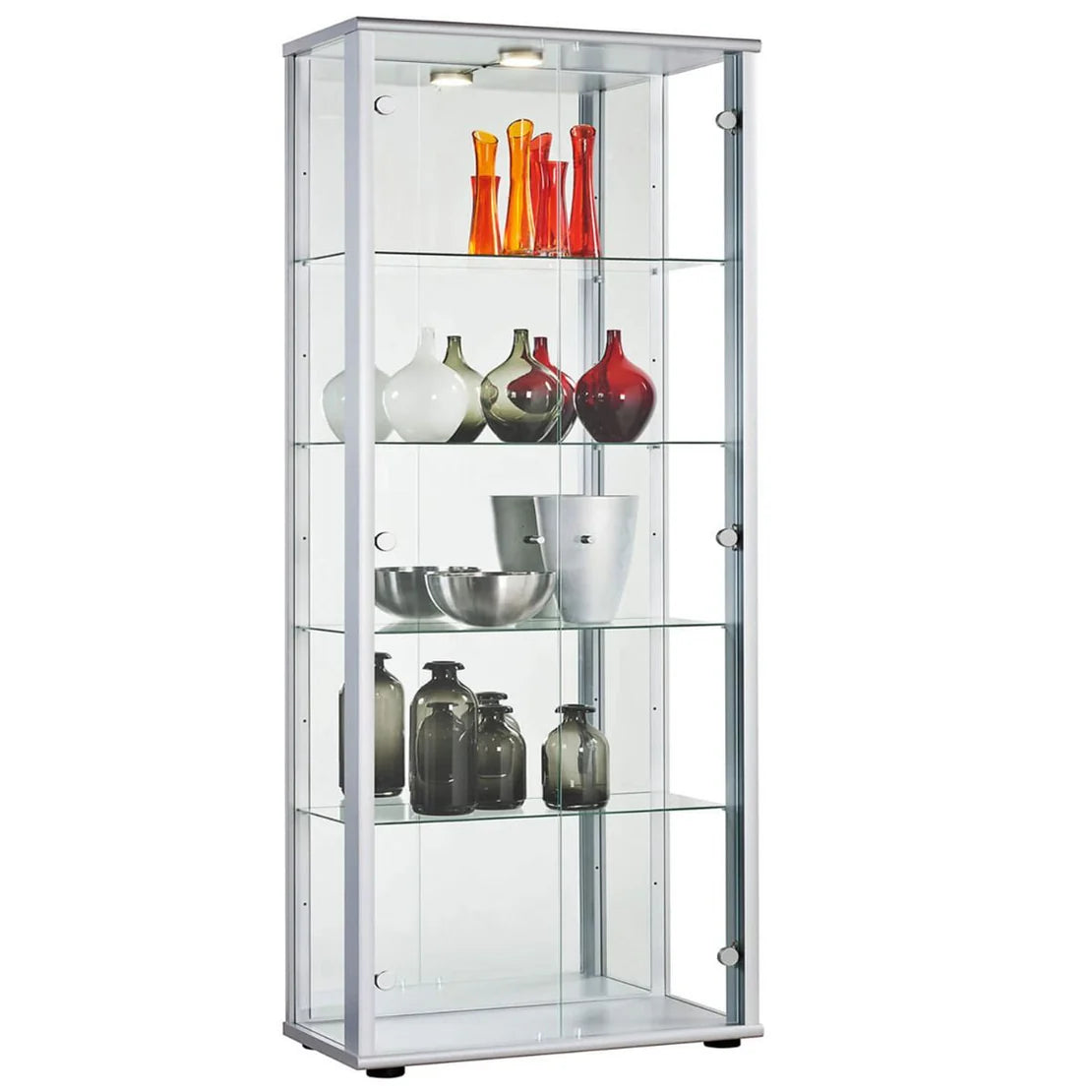 Everleigh 2 Door Display Rack - Silver - Nestium