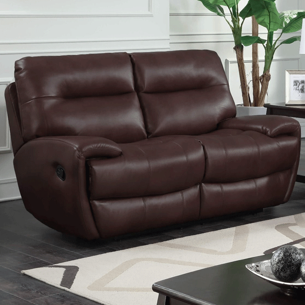 Brown Leather Gel 2 Seater Recliner Sofa - Dorchester Series with Reclining Comfort