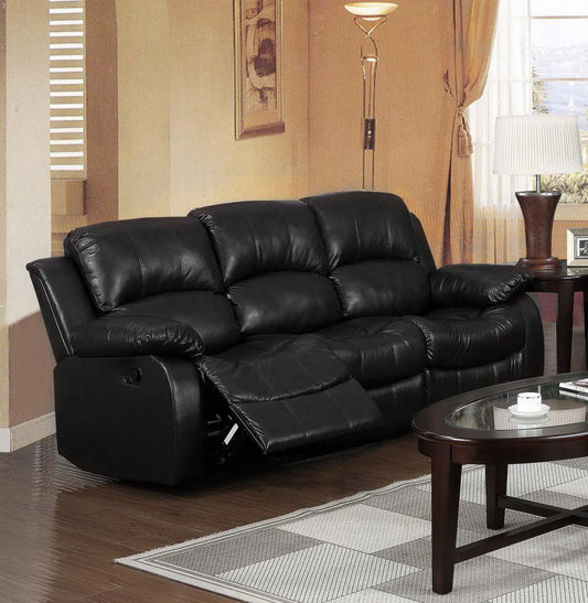 Corby 3 Seater Recliner Sofa Black - Full Bonded Leather