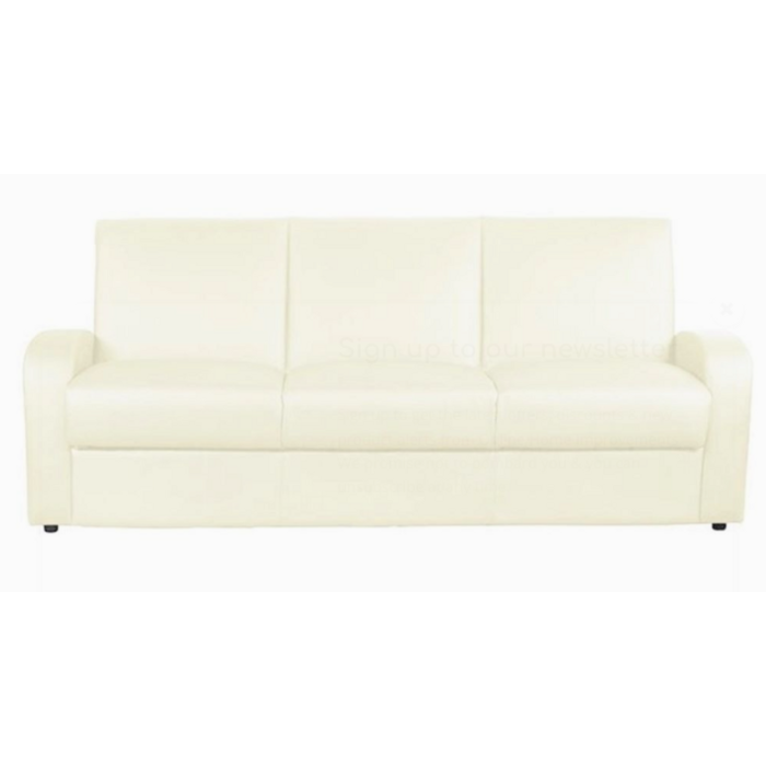 Charnwood Cream Leather Effect 3-Seater Sofa Bed with Storage - Stylish & Versatile Comfort