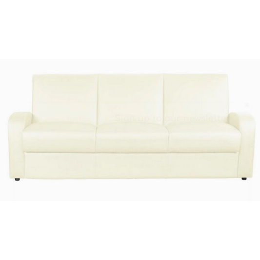 Charnwood Cream Leather Effect 3-Seater Sofa Bed with Storage - Stylish & Versatile Comfort