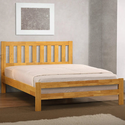 Kolachi Solid Hardwood 3ft Single Bed Frame in Natural Oak - Timeless Elegance for Your Bedroom